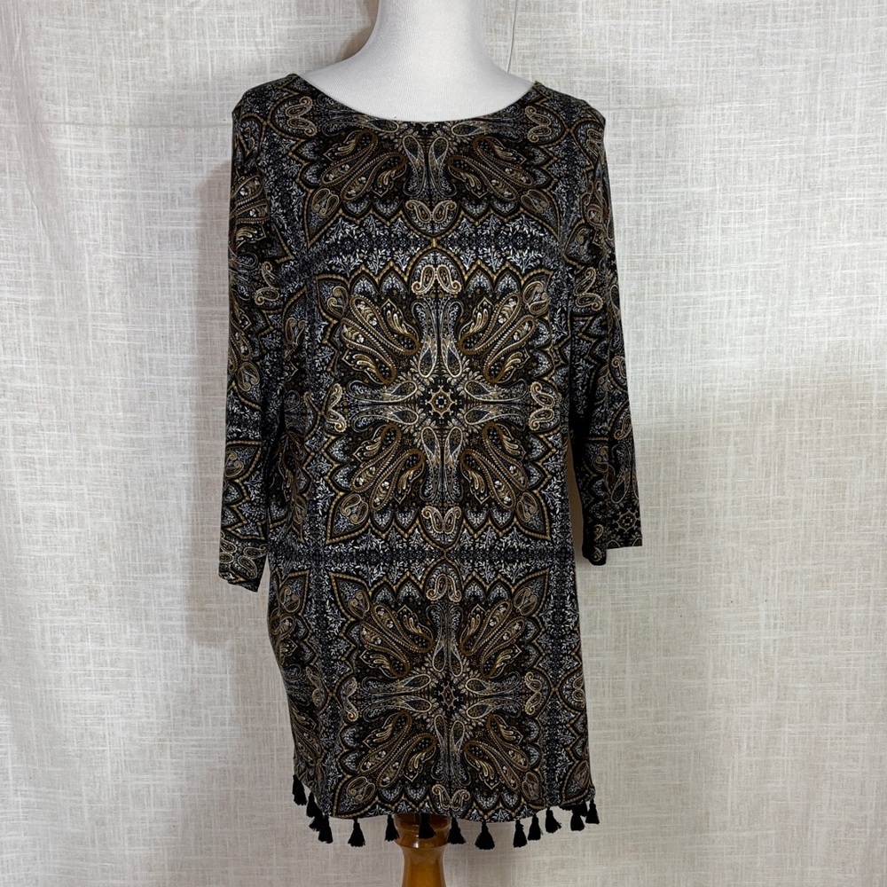 J. Jill paisley tunic with tassel hem